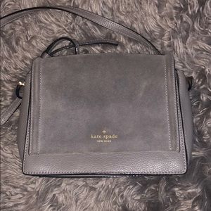 Kate Spade Grey Suede and Leather Crossbody Bag